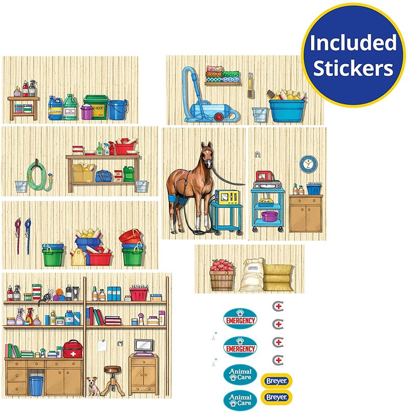 Breyer Stablemates Deluxe Animal Hospital | 10 Piece Set | 1:32 Scale | 11.375" L x 7.625" W x 9.25" H | Model #59214 , Blue - Image 5